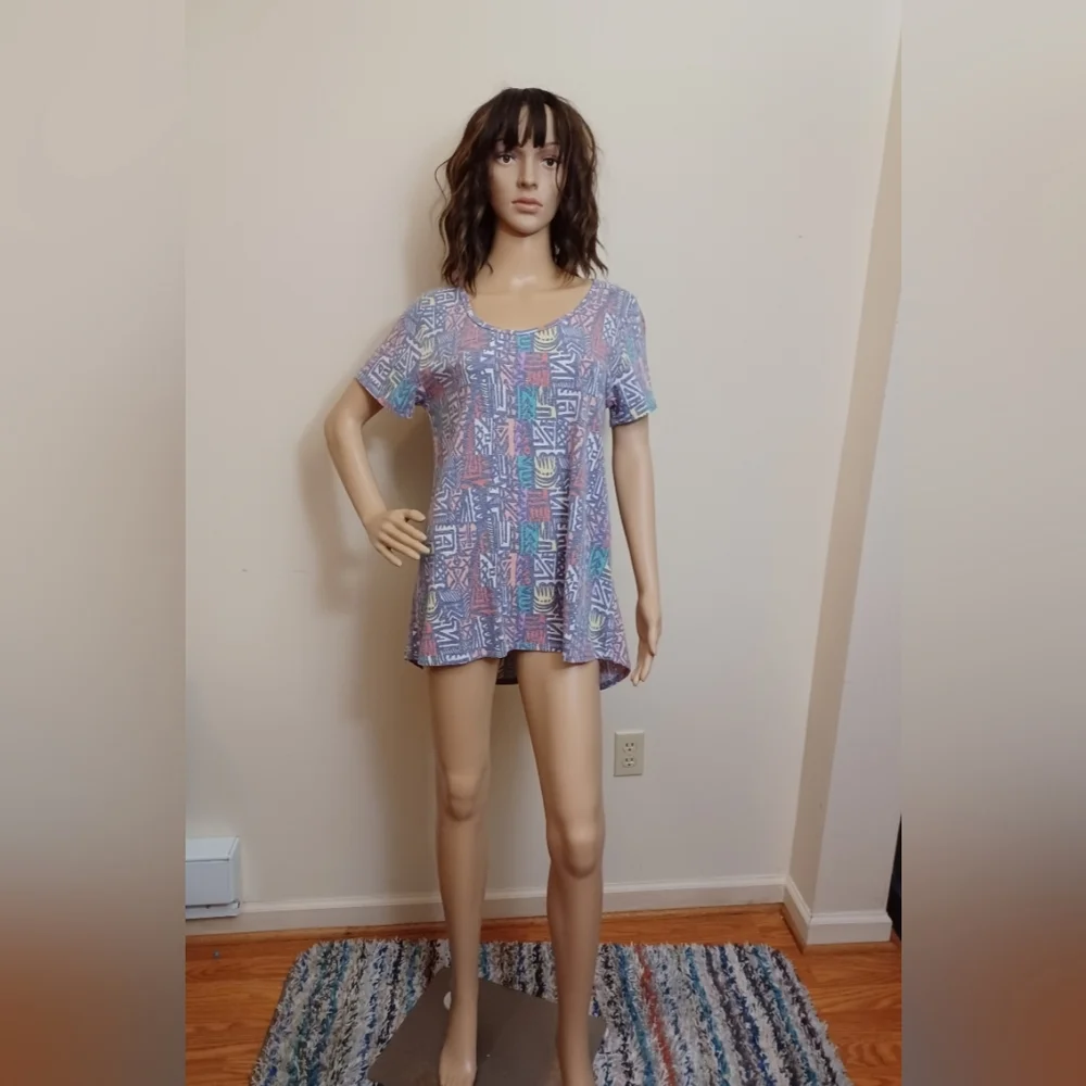 🤍 EUC LuLaRoe Artsy Print Multicolor Tunic Top Size M - Picture 1 of 5